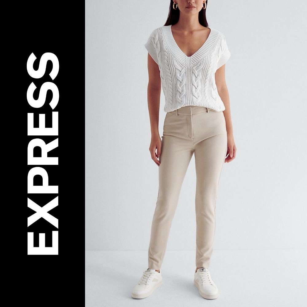 NWT Express Editor High Waisted Skinny Neutral Pant Women’s Size 0 Short
